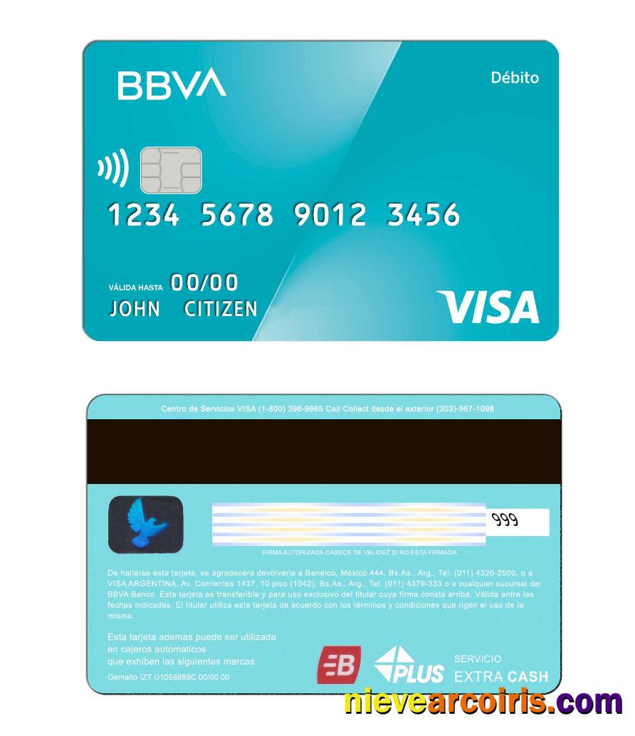 Argentina BBVA bank Visa Debit Card